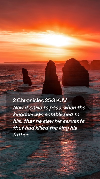 Picture 02 - 2 Chronicles 25:3 KJV Mobile Phone Wallpaper - Now it came to pass, when the kingdom was - Mobile Bible Verse Wallpaper