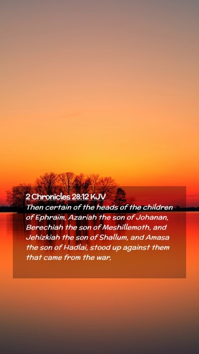Picture 02 - 2 Chronicles 28:12 KJV Mobile Phone Wallpaper - Then certain of the heads of the children of - Mobile Bible Verse Wallpaper