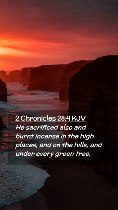 Picture 02 - 2 Chronicles 28:4 KJV Mobile Phone Wallpaper - He sacrificed also and burnt incense in the high - Mobile Bible Verse Wallpaper