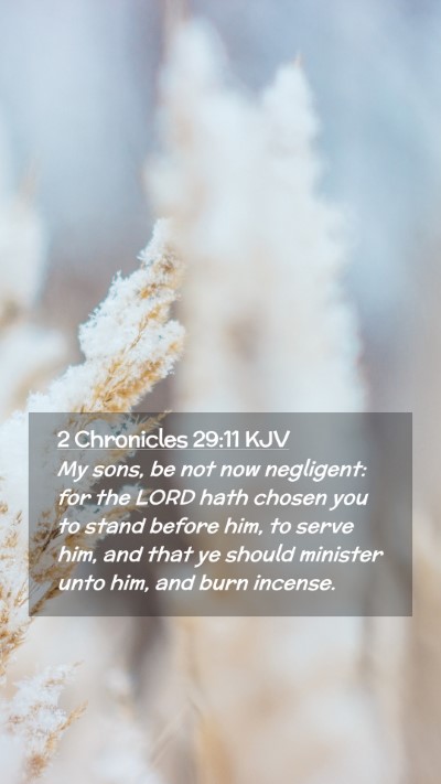 Picture 02 - 2 Chronicles 29:11 KJV Mobile Phone Wallpaper - My sons, be not now negligent: for the LORD hath - Mobile Bible Verse Wallpaper