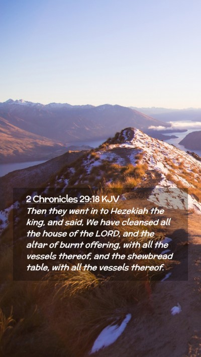 Picture 02 - 2 Chronicles 29:18 KJV Mobile Phone Wallpaper - Then they went in to Hezekiah the king, and said, - Mobile Bible Verse Wallpaper