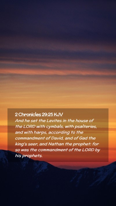 Picture 02 - 2 Chronicles 29:25 KJV Mobile Phone Wallpaper - And he set the Levites in the house of the LORD - Mobile Bible Verse Wallpaper