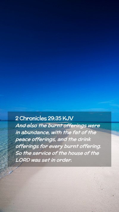 Picture 02 - 2 Chronicles 29:35 KJV Mobile Phone Wallpaper - And also the burnt offerings were in abundance, - Mobile Bible Verse Wallpaper