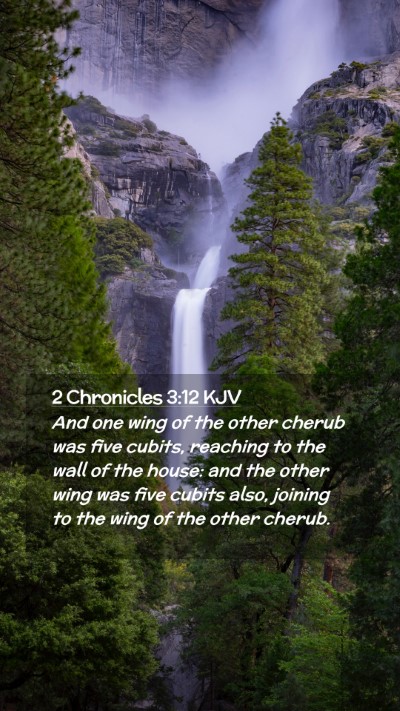 Picture 02 - 2 Chronicles 3:12 KJV Mobile Phone Wallpaper - And one wing of the other cherub was five cubits, - Mobile Bible Verse Wallpaper