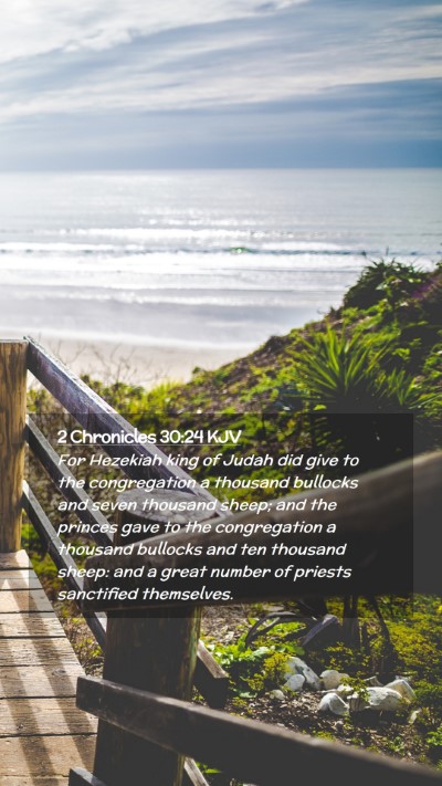 Picture 02 - 2 Chronicles 30:24 KJV Mobile Phone Wallpaper - For Hezekiah king of Judah did give to the - Mobile Bible Verse Wallpaper