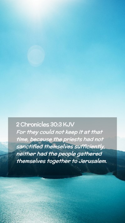 Picture 02 - 2 Chronicles 30:3 KJV Mobile Phone Wallpaper - For they could not keep it at that time, because - Mobile Bible Verse Wallpaper