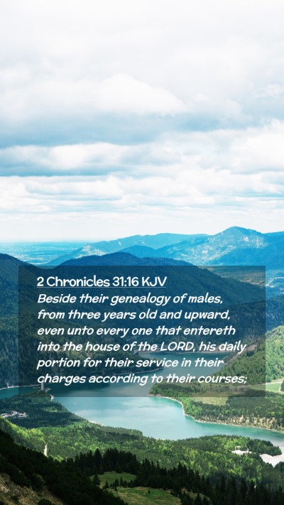 Picture 02 - 2 Chronicles 31:16 KJV Mobile Phone Wallpaper - Beside their genealogy of males, from three years - Mobile Bible Verse Wallpaper