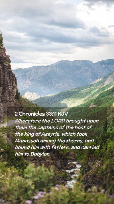 Picture 02 - 2 Chronicles 33:11 KJV Mobile Phone Wallpaper - Wherefore the LORD brought upon them the captains - Mobile Bible Verse Wallpaper