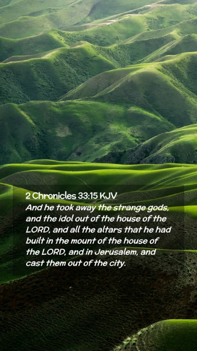 Picture 02 - 2 Chronicles 33:15 KJV Mobile Phone Wallpaper - And he took away the strange gods, and the idol - Mobile Bible Verse Wallpaper