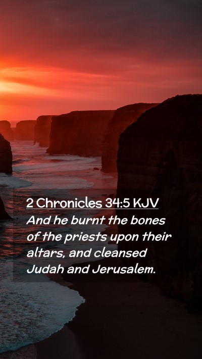 Picture 02 - 2 Chronicles 34:5 KJV Mobile Phone Wallpaper - And he burnt the bones of the priests upon their - Mobile Bible Verse Wallpaper
