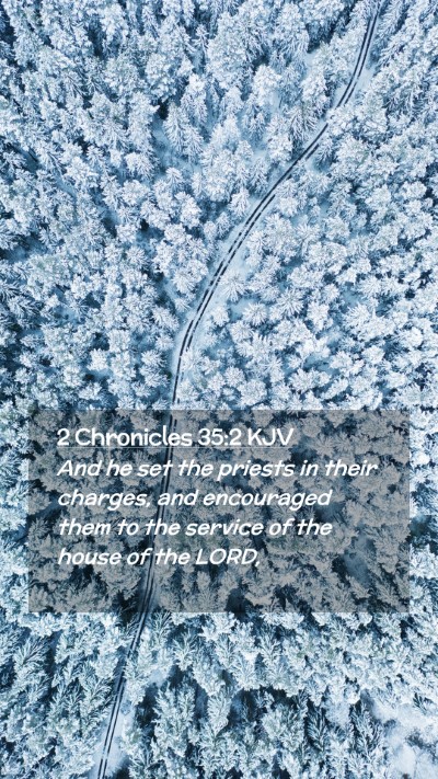 Picture 02 - 2 Chronicles 35:2 KJV Mobile Phone Wallpaper - And he set the priests in their charges, and - Mobile Bible Verse Wallpaper
