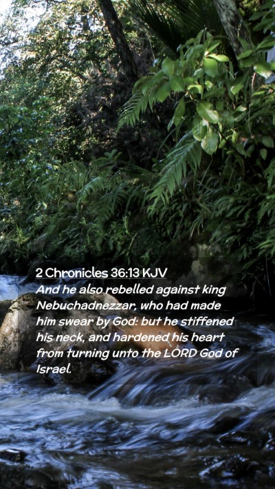 Picture 02 - 2 Chronicles 36:13 KJV Mobile Phone Wallpaper - And he also rebelled against king Nebuchadnezzar, - Mobile Bible Verse Wallpaper