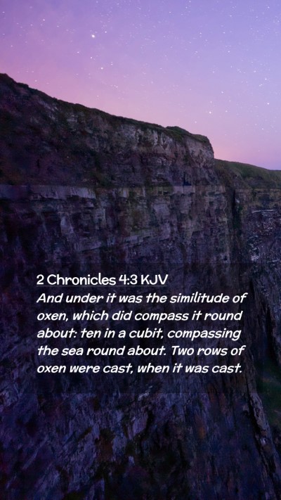 Picture 02 - 2 Chronicles 4:3 KJV Mobile Phone Wallpaper - And under it was the similitude of oxen, which - Mobile Bible Verse Wallpaper