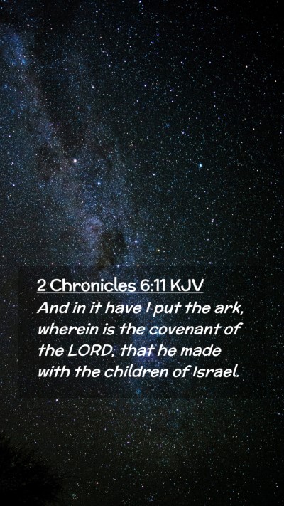 Picture 02 - 2 Chronicles 6:11 KJV Mobile Phone Wallpaper - And in it have I put the ark, wherein is the - Mobile Bible Verse Wallpaper