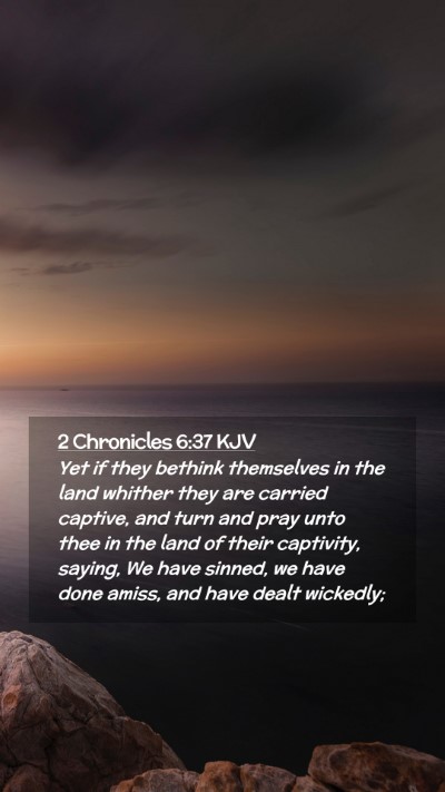 Picture 02 - 2 Chronicles 6:37 KJV Mobile Phone Wallpaper - Yet if they bethink themselves in the land - Mobile Bible Verse Wallpaper