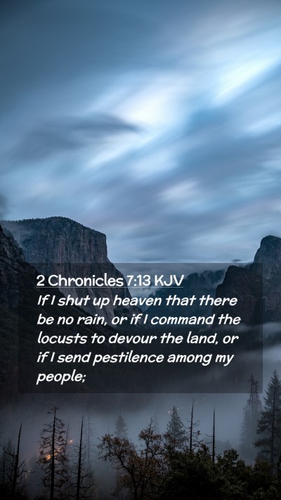 Picture 02 - 2 Chronicles 7:13 KJV Mobile Phone Wallpaper - If I shut up heaven that there be no rain, or if - Mobile Bible Verse Wallpaper
