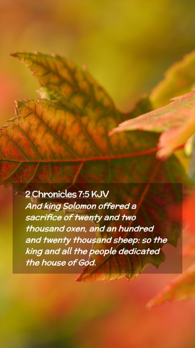 Picture 02 - 2 Chronicles 7:5 KJV Mobile Phone Wallpaper - And king Solomon offered a sacrifice of twenty - Mobile Bible Verse Wallpaper