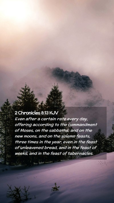 Picture 02 - 2 Chronicles 8:13 KJV Mobile Phone Wallpaper - Even after a certain rate every day, offering - Mobile Bible Verse Wallpaper