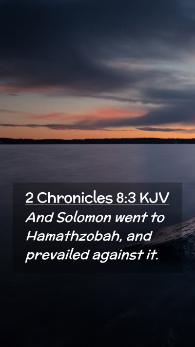 Picture 02 - 2 Chronicles 8:3 KJV Mobile Phone Wallpaper - And Solomon went to Hamathzobah, and prevailed - Mobile Bible Verse Wallpaper