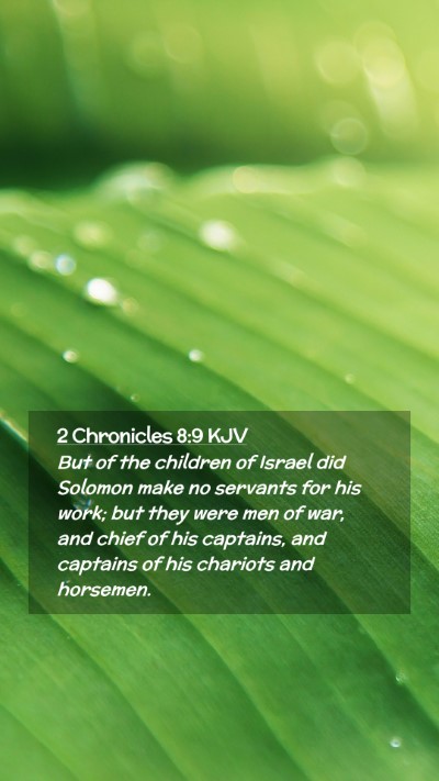 Picture 02 - 2 Chronicles 8:9 KJV Mobile Phone Wallpaper - But of the children of Israel did Solomon make no - Mobile Bible Verse Wallpaper