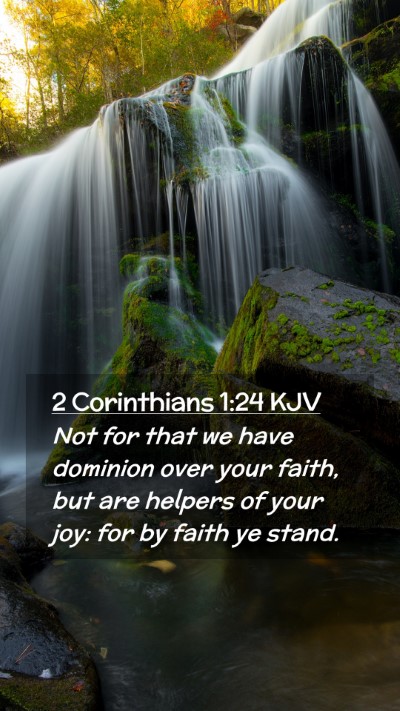 Picture 02 - 2 Corinthians 1:24 KJV Mobile Phone Wallpaper - Not for that we have dominion over your faith, - Mobile Bible Verse Wallpaper