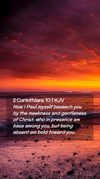 Picture 02 - 2 Corinthians 10:1 KJV Mobile Phone Wallpaper - Now I Paul myself beseech you by the meekness and - Mobile Bible Verse Wallpaper
