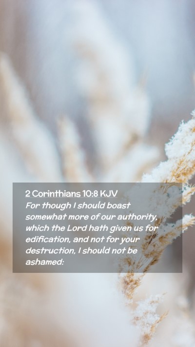 Picture 02 - 2 Corinthians 10:8 KJV Mobile Phone Wallpaper - For though I should boast somewhat more of our - Mobile Bible Verse Wallpaper