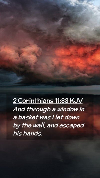 Picture 02 - 2 Corinthians 11:33 KJV Mobile Phone Wallpaper - And through a window in a basket was I let down - Mobile Bible Verse Wallpaper