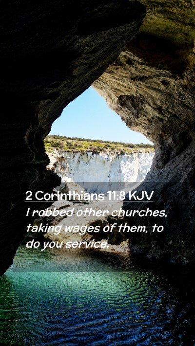 Picture 02 - 2 Corinthians 11:8 KJV Mobile Phone Wallpaper - I robbed other churches, taking wages of them, to - Mobile Bible Verse Wallpaper
