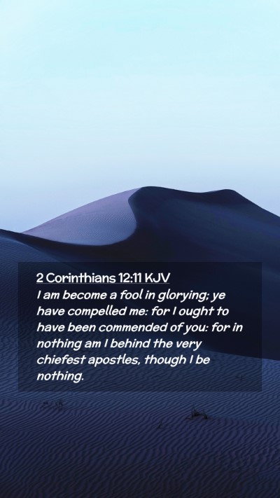 Picture 02 - 2 Corinthians 12:11 KJV Mobile Phone Wallpaper - I am become a fool in glorying; ye have compelled - Mobile Bible Verse Wallpaper