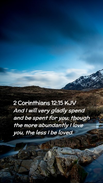 Picture 02 - 2 Corinthians 12:15 KJV Mobile Phone Wallpaper - And I will very gladly spend and be spent for - Mobile Bible Verse Wallpaper