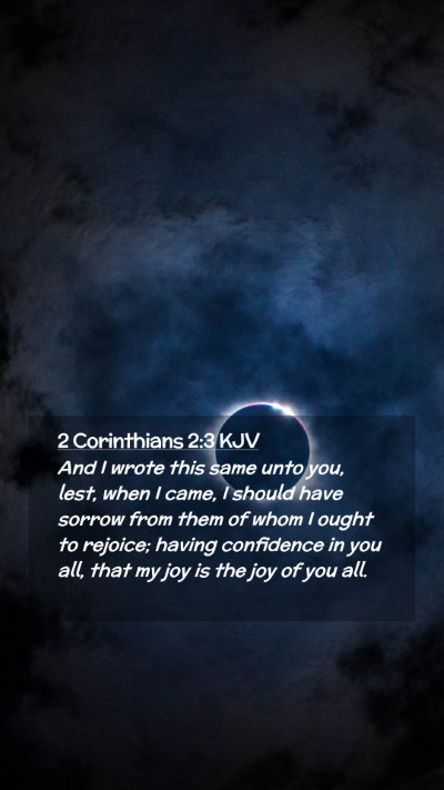 Picture 02 - 2 Corinthians 2:3 KJV Mobile Phone Wallpaper - And I wrote this same unto you, lest, when I - Mobile Bible Verse Wallpaper