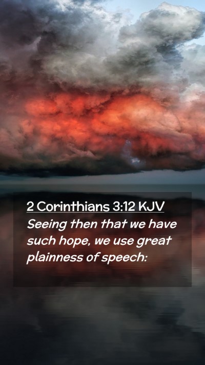 Picture 02 - 2 Corinthians 3:12 KJV Mobile Phone Wallpaper - Seeing then that we have such hope, we use great - Mobile Bible Verse Wallpaper