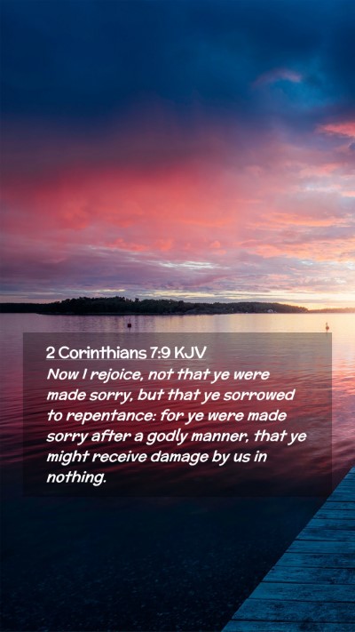 Picture 02 - 2 Corinthians 7:9 KJV Mobile Phone Wallpaper - Now I rejoice, not that ye were made sorry, but - Mobile Bible Verse Wallpaper