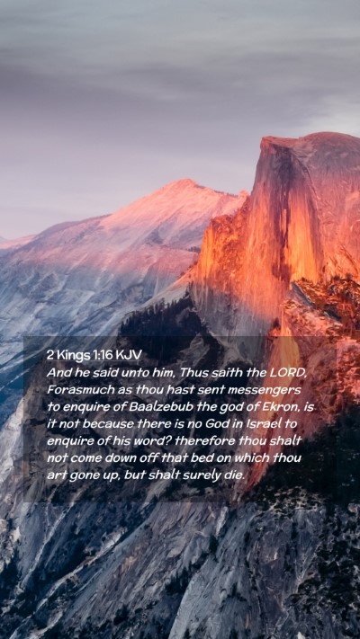 Picture 02 - 2 Kings 1:16 KJV Mobile Phone Wallpaper - And he said unto him, Thus saith the LORD, - Mobile Bible Verse Wallpaper