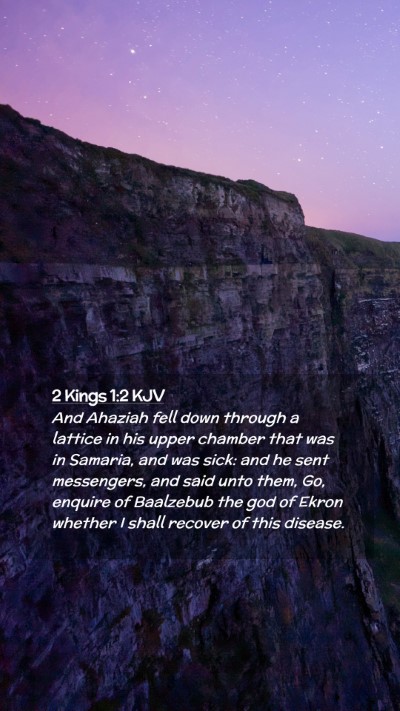 Picture 02 - 2 Kings 1:2 KJV Mobile Phone Wallpaper - And Ahaziah fell down through a lattice in his - Mobile Bible Verse Wallpaper