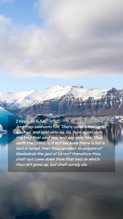 Picture 02 - 2 Kings 1:6 KJV Mobile Phone Wallpaper - And they said unto him, There came a man up to - Mobile Bible Verse Wallpaper