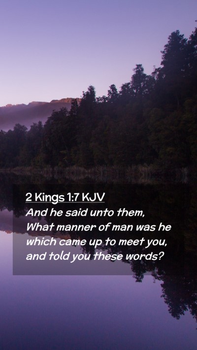 Picture 02 - 2 Kings 1:7 KJV Mobile Phone Wallpaper - And he said unto them, What manner of man was he - Mobile Bible Verse Wallpaper
