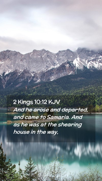 Picture 02 - 2 Kings 10:12 KJV Mobile Phone Wallpaper - And he arose and departed, and came to Samaria. - Mobile Bible Verse Wallpaper