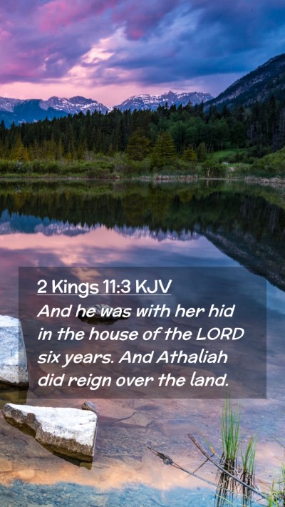 Picture 02 - 2 Kings 11:3 KJV Mobile Phone Wallpaper - And he was with her hid in the house of the LORD - Mobile Bible Verse Wallpaper
