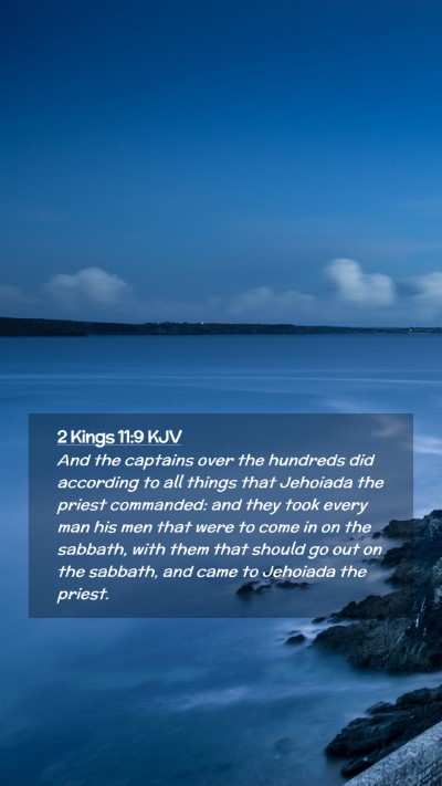 Picture 02 - 2 Kings 11:9 KJV Mobile Phone Wallpaper - And the captains over the hundreds did according - Mobile Bible Verse Wallpaper
