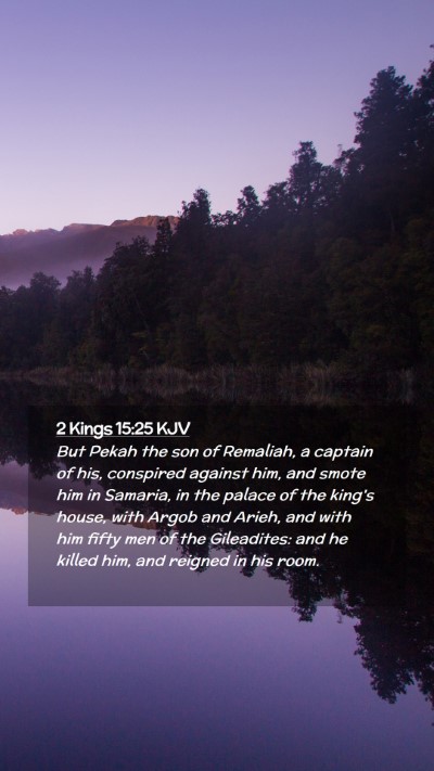 Picture 02 - 2 Kings 15:25 KJV Mobile Phone Wallpaper - But Pekah the son of Remaliah, a captain of his, - Mobile Bible Verse Wallpaper