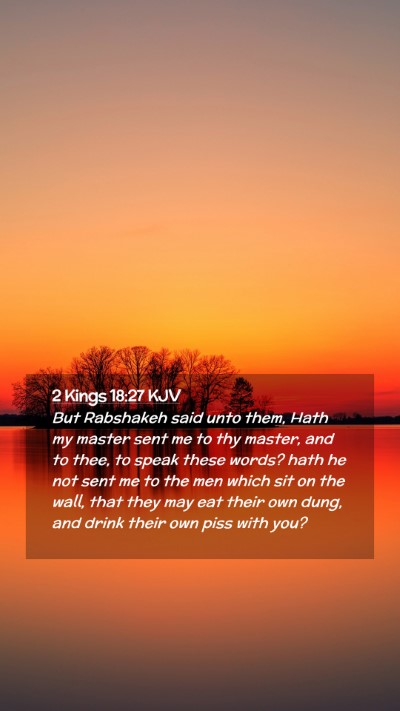 Picture 02 - 2 Kings 18:27 KJV Mobile Phone Wallpaper - But Rabshakeh said unto them, Hath my master sent - Mobile Bible Verse Wallpaper