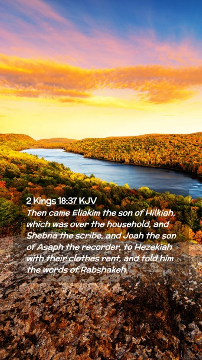 Picture 02 - 2 Kings 18:37 KJV Mobile Phone Wallpaper - Then came Eliakim the son of Hilkiah, which was - Mobile Bible Verse Wallpaper