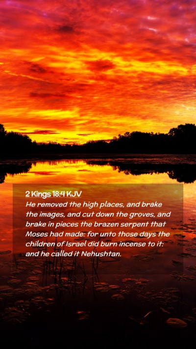 Picture 02 - 2 Kings 18:4 KJV Mobile Phone Wallpaper - He removed the high places, and brake the images, - Mobile Bible Verse Wallpaper