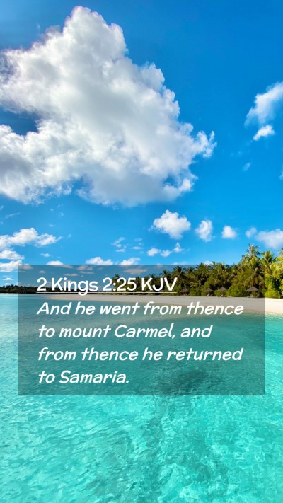 Picture 02 - 2 Kings 2:25 KJV Mobile Phone Wallpaper - And he went from thence to mount Carmel, and from - Mobile Bible Verse Wallpaper