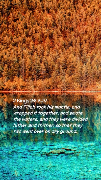 Picture 02 - 2 Kings 2:8 KJV Mobile Phone Wallpaper - And Elijah took his mantle, and wrapped it - Mobile Bible Verse Wallpaper