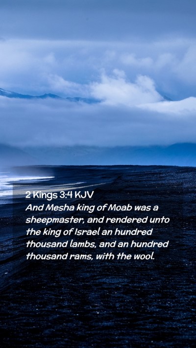 Picture 02 - 2 Kings 3:4 KJV Mobile Phone Wallpaper - And Mesha king of Moab was a sheepmaster, and - Mobile Bible Verse Wallpaper