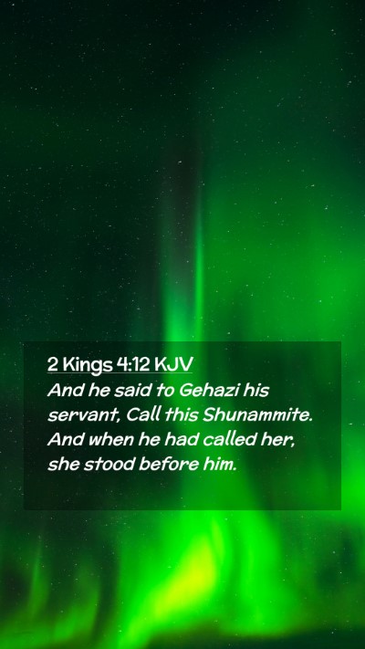 Picture 02 - 2 Kings 4:12 KJV Mobile Phone Wallpaper - And he said to Gehazi his servant, Call this - Mobile Bible Verse Wallpaper