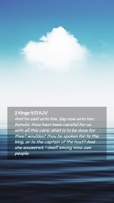 Picture 02 - 2 Kings 4:13 KJV Mobile Phone Wallpaper - And he said unto him, Say now unto her, Behold, - Mobile Bible Verse Wallpaper